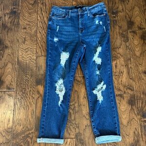 Judy Blue Jeans, boyfriend fit and distressed, size 11/30